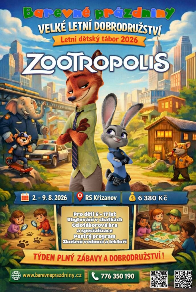 Letní tábor Zootropolis, RS Křižanov, Vysočina 2026